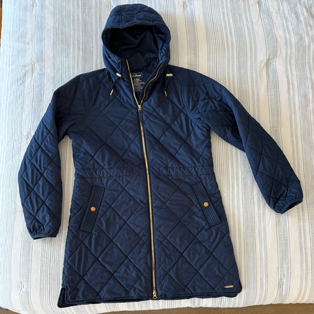 LL Bean Cozy Quilted Coat Women's Winter Insulated Medium Excellent Condition